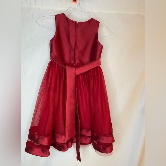 Girls flower girl Burgundy formal party dress size 130cm (7/8) - Picture 7 of 9
